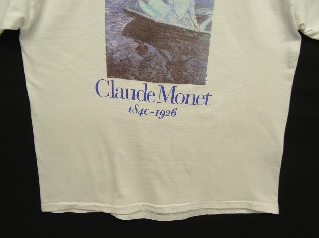画像: 90'S CLAUDE MONET "ON THE BOAT" シカゴ美術館 シングルステッチ 半袖 Tシャツ ホワイト USA製 (VINTAGE)