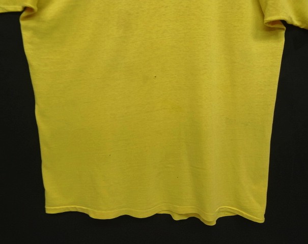 画像: 80'S STEVE'S PLACE シングルステッチ 両面プリント 半袖 Tシャツ イエロー (VINTAGE)