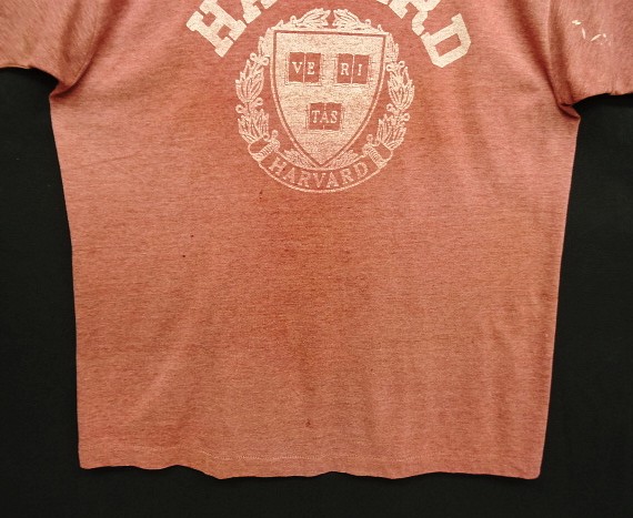 画像: 80'S HARVARD シングルステッチ 半袖 Tシャツ フェードバーガンディ USA製 (VINTAGE)