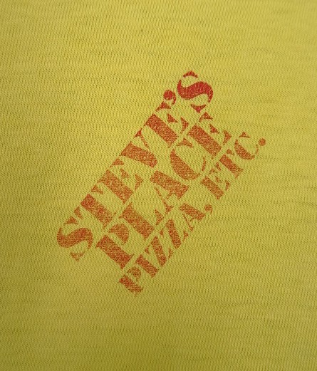 画像3: 80'S STEVE'S PLACE シングルステッチ 両面プリント 半袖 Tシャツ イエロー (VINTAGE)