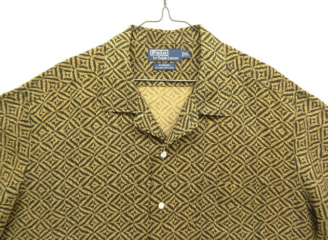 画像: 90'S RALPH LAUREN "BONNARD" シルク/リネン 半袖 オープンカラーシャツ 総柄 (VINTAGE)