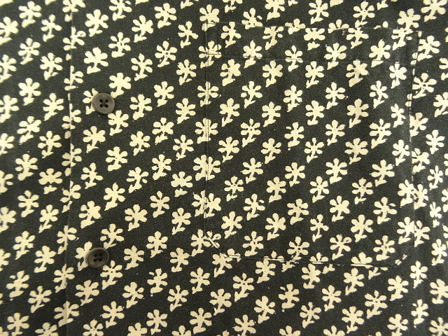 画像: 90'S RALPH LAUREN "ADAMS" コットン 半袖 オープンカラーシャツ ブラック/小花柄 (VINTAGE)