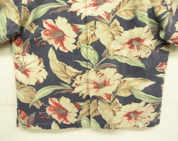 画像: 90'S RALPH LAUREN コットン 半袖 オープンカラーシャツ フローラル柄 USA製 (VINTAGE)