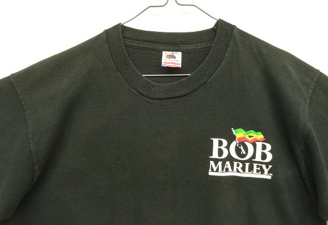 画像: 90'S BOB MARLEY 両面プリント シングルステッチ 半袖 Tシャツ ブラック USA製 (VINTAGE)