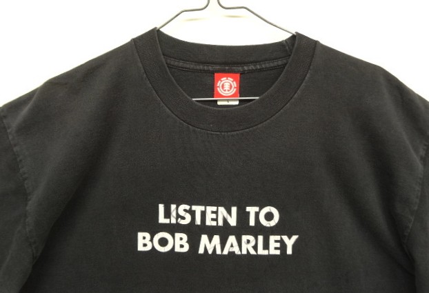 画像: 90'S ELEMENT "LISTEN TO BOB MARLEY" 初期オリジナル Tシャツ ブラック USA製 (VINTAGE)