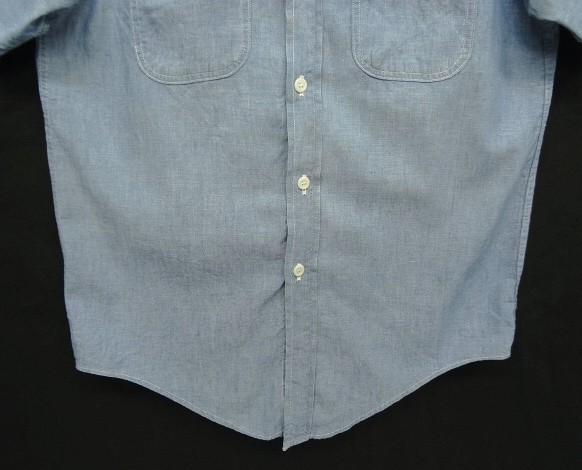 画像: 60'S POWR HOUSE コットン100% シャンブレーシャツ ブルー USA製 (VINTAGE)