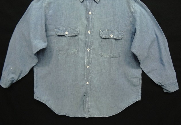 画像: 80'S BIG MAC コットン100% シャンブレーシャツ ブルー USA製 (VINTAGE)