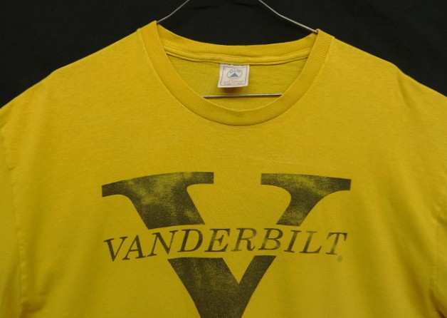 画像: 90'S VANDERBILT シングルステッチ 半袖 Tシャツ イエロー USA製 (VINTAGE)