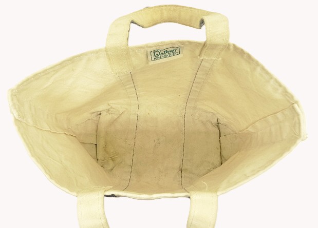 画像: 80'S LL Bean 単色タグ キャンバス トートバッグ ネイビー/オフホワイト USA製 (VINTAGE)