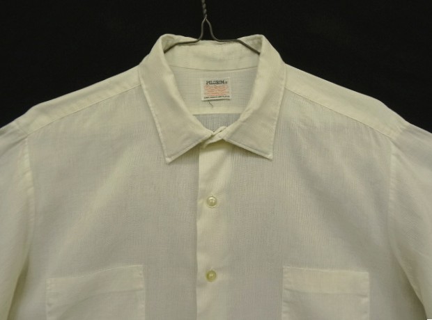 画像: 60'S PILGRIM コットン 半袖 シャツ ホワイト (VINTAGE)