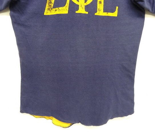 画像: 80'S ΣΦΕ (SIGMA PHI EPSILON) リバーシブル 半袖 Tシャツ ネイビー/イエロー USA製 (VINTAGE)
