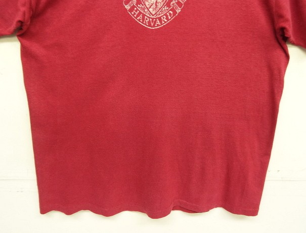 画像: 80'S HARVARD シングルステッチ 半袖 Tシャツ バーガンディ USA製 (VINTAGE)