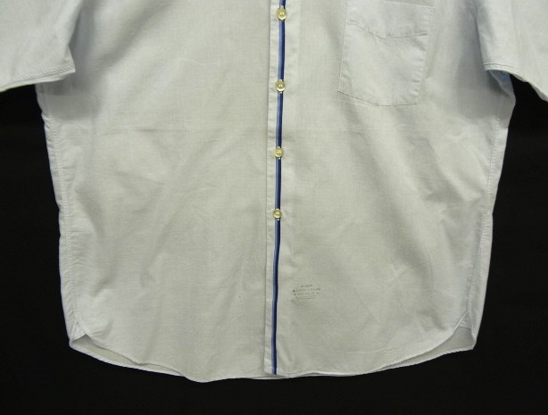 画像: 60'S PILGRIM "DAN RIVER生地" コットン マチ付き 半袖 BDシャツ ライトブルー/ドット柄 (VINTAGE)