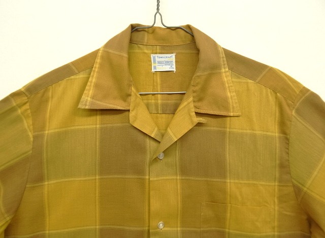 画像: 60'S TOWNCRAFT "PENN-PREST" 半袖 オープンカラーシャツ チェック柄 (VINTAGE)