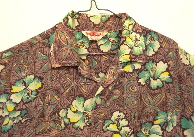 画像: 60'S PILGRIM 三角タグ レーヨン 半袖 アロハシャツ 日本製 (VINTAGE)