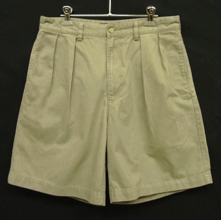画像1: 90'S RALPH LAUREN "TYLER SHORT" ツープリーツ チノショーツ カーキ (VINTAGE)