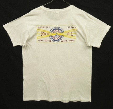 画像1: 90'S RRL シングルステッチ 両面プリント 半袖 Tシャツ ホワイト USA製 (VINTAGE)