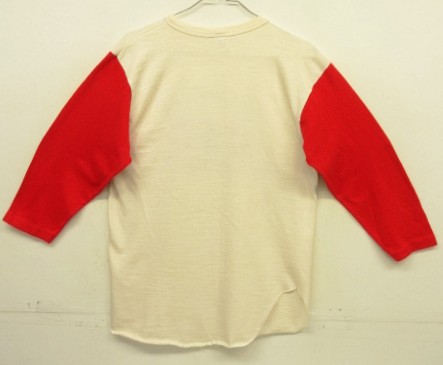 画像4: 80'S CHAMPION トリコタグ シングルステッチ 染み込みプリント 半袖 ベースボール Tシャツ ナチュラル/レッド USA製 (DEADSTOCK)