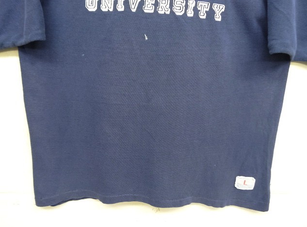 画像: 70'S CHAMPION バータグ シングルステッチ 半袖 フットボール Tシャツ ネイビー USA製 (VINTAGE)