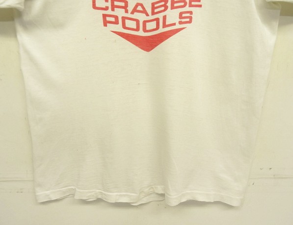 画像: 70'S CHAMPION バータグ シングルステッチ 染み込みプリント 半袖 リンガー Tシャツ ホワイト USA製 (VINTAGE)