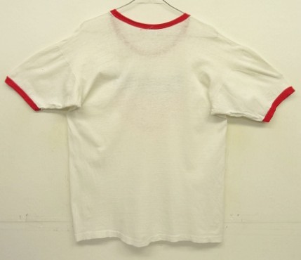 画像4: 70'S CHAMPION バータグ シングルステッチ 染み込みプリント 半袖 リンガー Tシャツ ホワイト USA製 (VINTAGE)