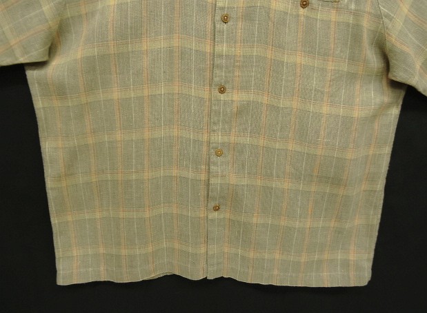 画像: 00'S PATAGONIA ヘンプ100% 半袖 オープンカラーシャツ グレンチェック (VINTAGE)