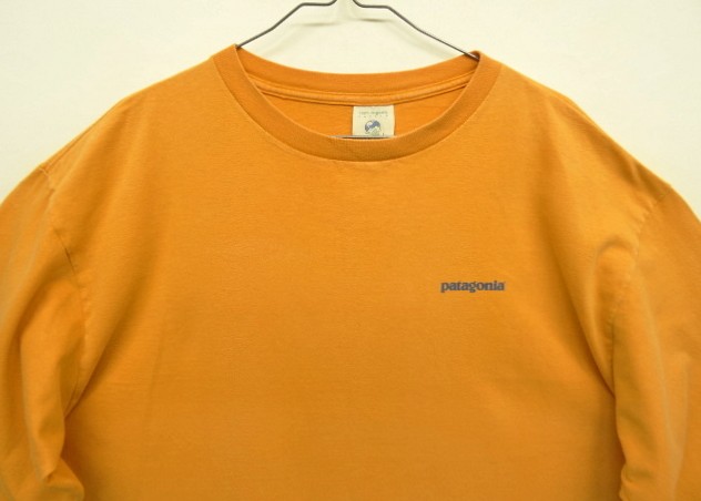 画像: 90'S PATAGONIA "BENEFICIAL T'S" オーバルロゴ バックプリント 長袖 Tシャツ オレンジ USA製 (VINTAGE)