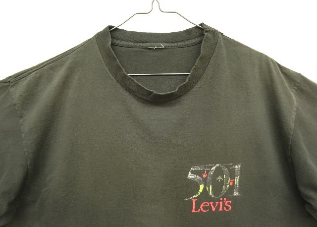 画像: 80'S Levis 501 シングルステッチ 両面プリント 半袖 Tシャツ フェードブラック USA製 (VINTAGE)
