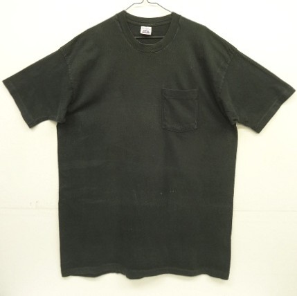 画像1: 90'S BVD シングルステッチ 耳付きポケット 半袖 Tシャツ ブラック USA製 (VINTAGE)