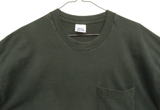 画像: 90'S BVD シングルステッチ 耳付きポケット 半袖 Tシャツ ブラック USA製 (VINTAGE)
