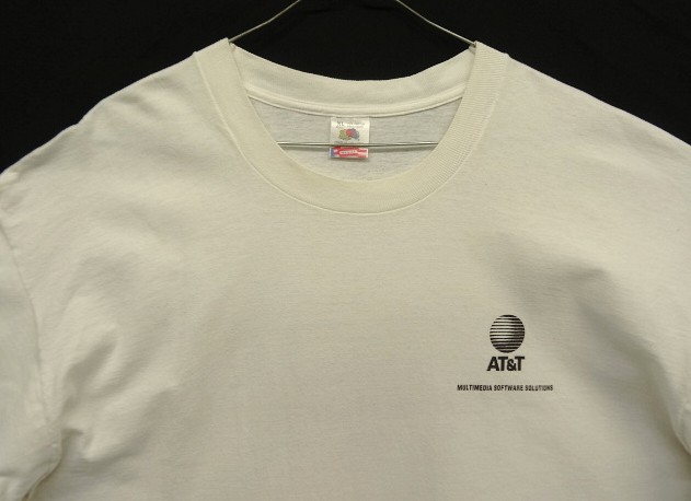 画像: 90'S AT & T シングルステッチ 両面プリント 半袖 Tシャツ ホワイト USA製 (VINTAGE)