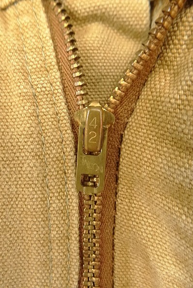 画像5: 70'S CARHARTT プリントタグ トップスナップボタン ダック/ナイロン ペインターパンツ ブラウン 42TALONジップ USA製 (VINTAGE)