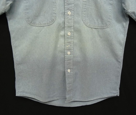 画像: 80'S WORKN' SPORT 三角タグ コットン100% シャンブレーシャツ ブルー USA製 (VINTAGE)