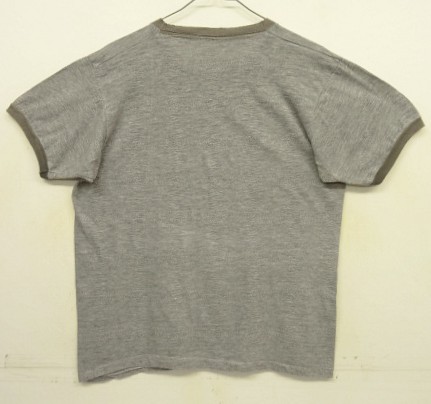 画像4: 70'S BOURBON STREET シングルステッチ 半袖 リンガー Tシャツ ヘザーグレー (VINTAGE)