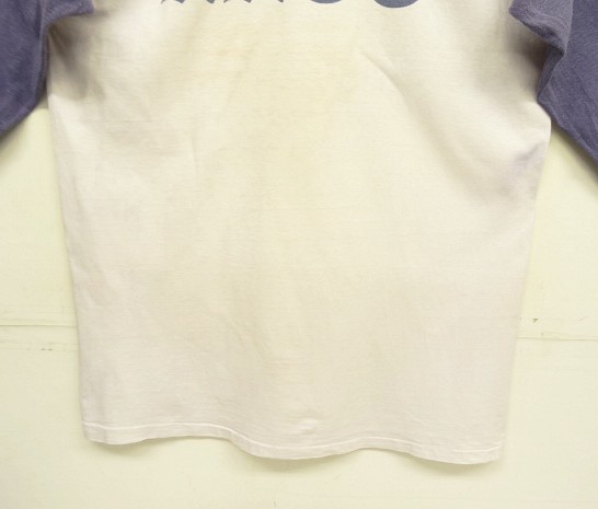 画像: 70'S VELVA SHEEN "HNCC" 染み込みプリント シングルステッチ ベースボールTシャツ ホワイト/ネイビー USA製 (VINTAGE)