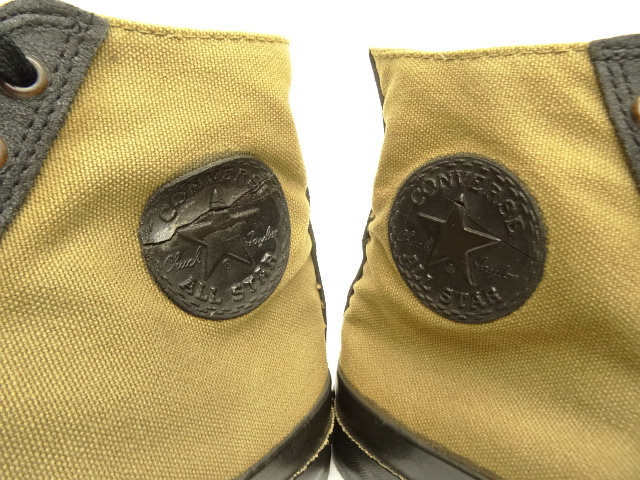 画像4: 80'S CONVERSE キャンバス ハイカット スニーカー カーキ/ブラック USA製 (VINTAGE)