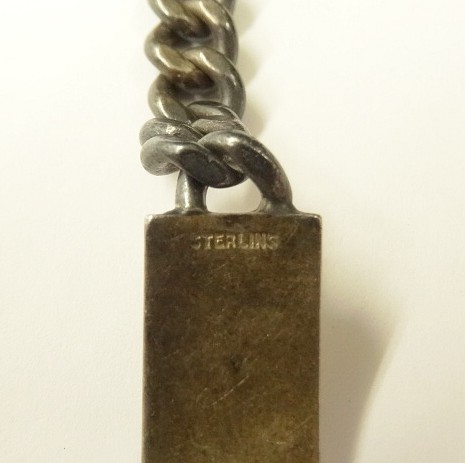 画像: 40〜50'S アメリカ軍 スターリングシルバー ミリタリー IDプレート チェーンブレスレット シルバー (VINTAGE)