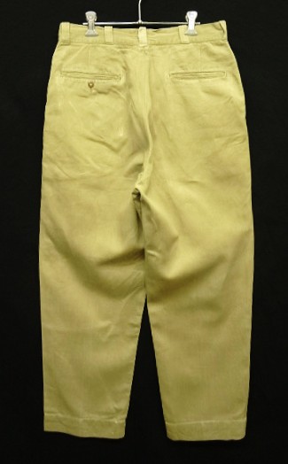70S アメリカ軍 US ARMY コットン100% チノパンツ W33L31 70's U.S.ARMY Chino Trousers TAN 445 W33 L32 70年代 70年代