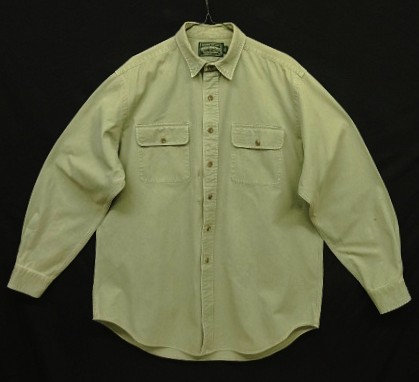 画像1: 90'S RALPH LAUREN "POLO COUNTRY" キャンバス 長袖 ワークシャツ カーキ (VINTAGE)