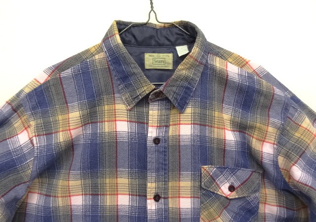 画像: 80'S SEARS プリントフランネル ワークシャツ チェック柄 (VINTAGE)
