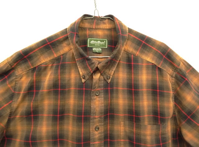 画像: 00'S EDDIE BAUER 長袖 BDシャツ オンブレチェック (USED)