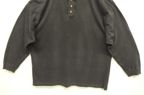 画像: 90'S PURITAN ヘンリーネック 長袖 Tシャツ フェードブラック (VINTAGE)