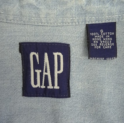 画像2: 90'S GAP 旧タグ 長袖 シャンブレーシャツ ブルー (VINTAGE)