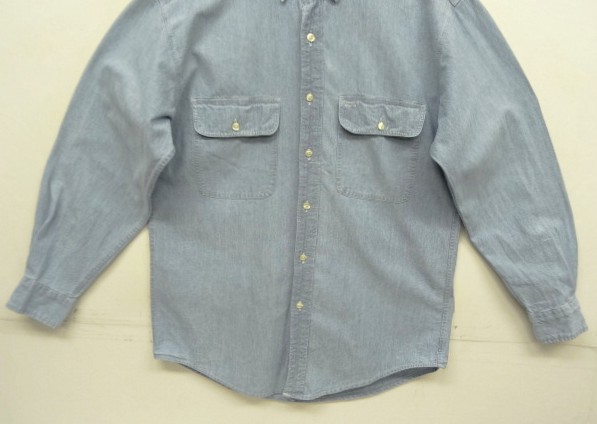 画像: 90'S GAP 旧タグ 長袖 シャンブレーシャツ ブルー (VINTAGE)