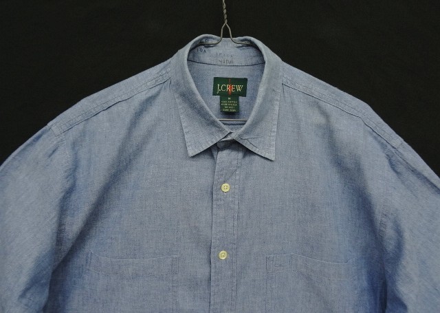 画像: 90'S J.CREW 旧タグ 長袖 シャンブレー ワークシャツ ブルー USA製 (VINTAGE)