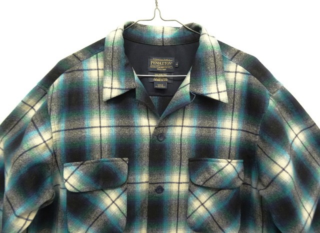 画像: 00'S PENDLETON "BOARD SHIRT" ウール オープンカラーシャツ オンブレチェック (MINT CONDITION)