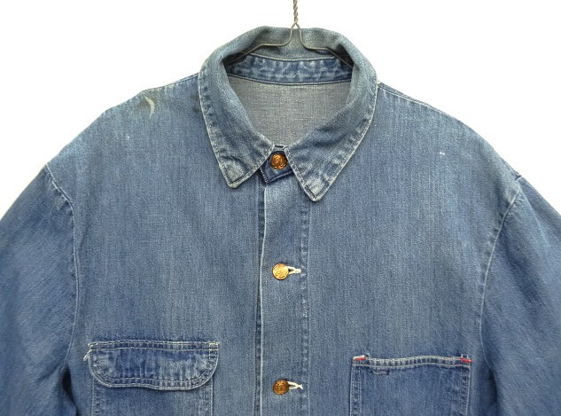 画像: 70'S WRANGLER 裏地無し デニム カバーオール インディゴ (VINTAGE)