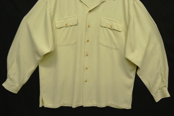 画像: 90'S RALPH LAUREN レーヨン 長袖 オープンカラーシャツ オフホワイト USA製 (VINTAGE)