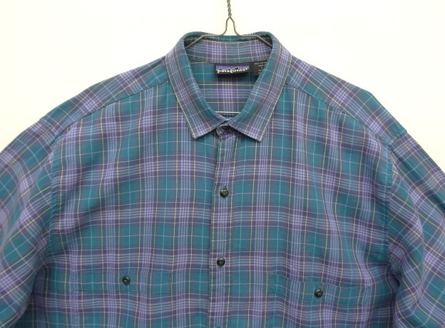 画像: 80~90'S PATAGONIA 旧タグ コットン 長袖シャツ チェック柄 ポルトガル製 (VINTAGE)