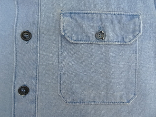 画像: 70'S PATAGONIA 初期タグ キャンバス 長袖 ワークシャツ ブルー 香港製 (VINTAGE)